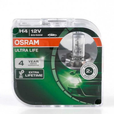 Osram 64193ULT-HCB ULTRA LIFE Лампа 12V H4 60/55W P43t  2 шт. DUOBOX