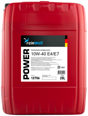 12706 ReinWell Моторное масло POWER P6 ME 10W-40 Е4/Е7 (20л)