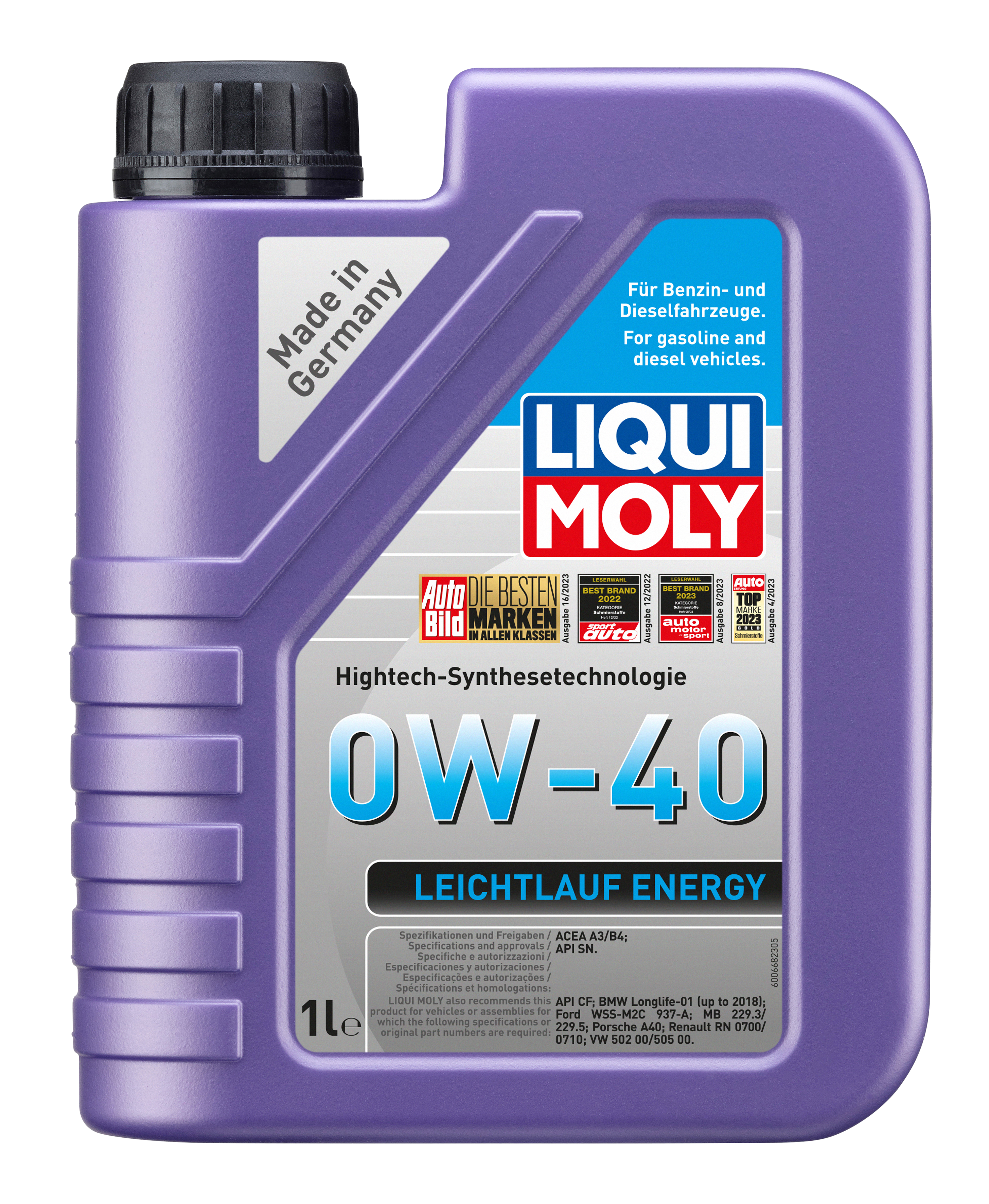 Синтетическое моторное масло Leiсhtlauf Energy 0W-40