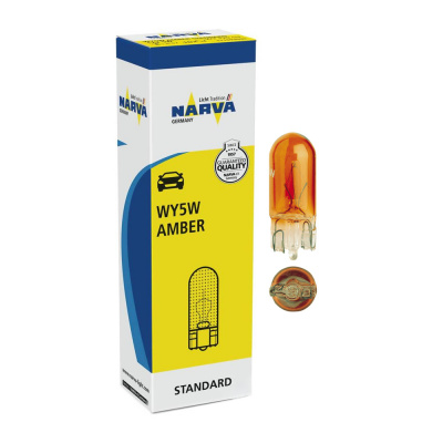 17169 Лампа NARVA 12V WY5W 5W, желтая