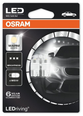 Osram 2850WW-02B WARM WHITE W5W 12V 1W 2 шт