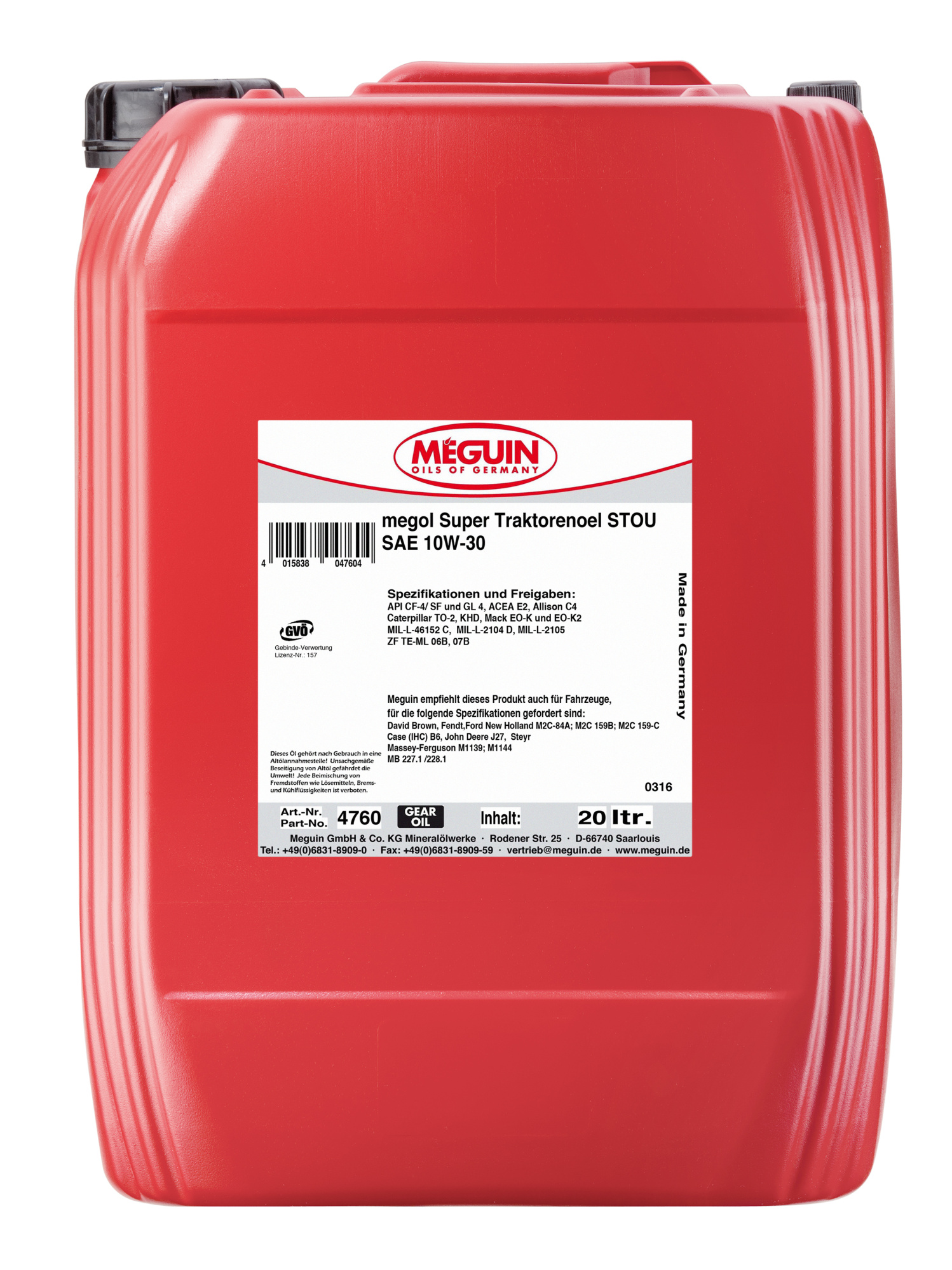 Минеральное моторное масло для тракторов Megol Super Traktorenoel STOU 10W-30