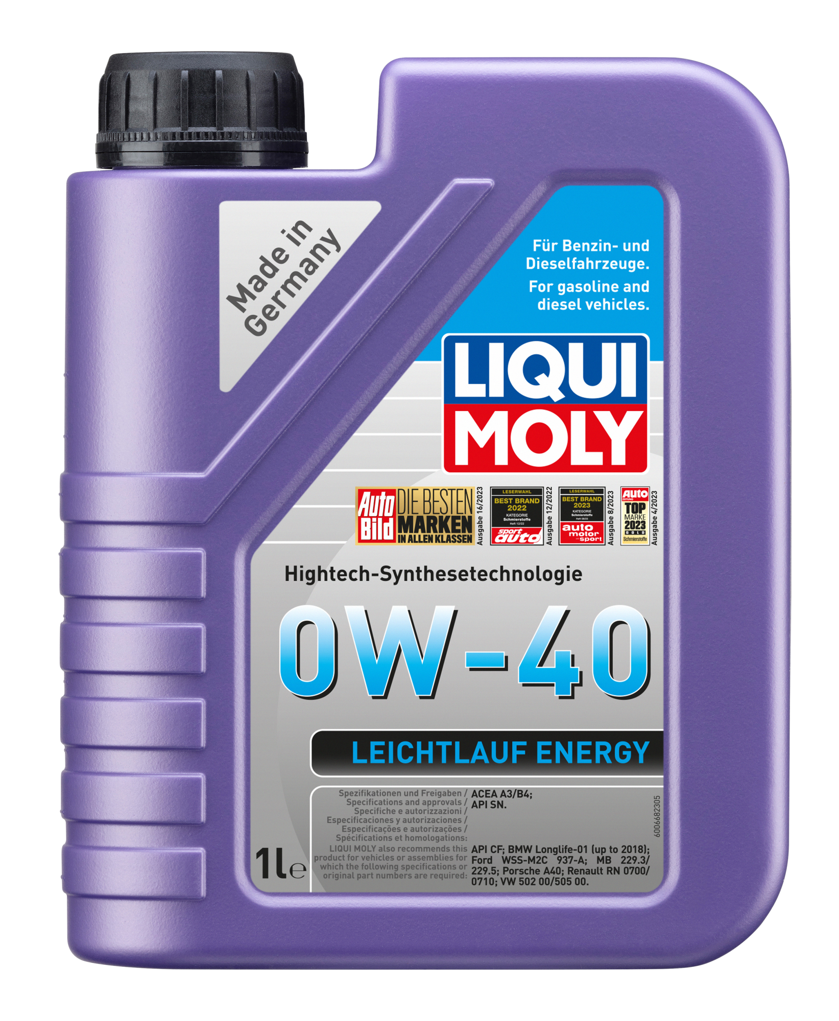 Синтетическое моторное масло Leiсhtlauf Energy 0W-40