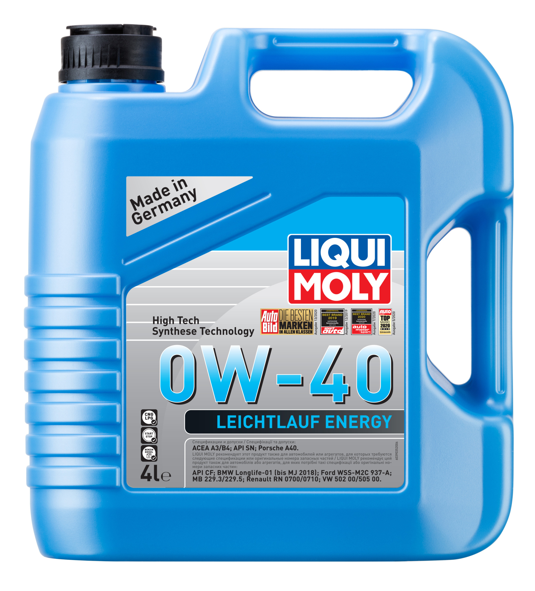 LIQUI MOLY Leichtlauf Energy 0w40 (4л) 39035