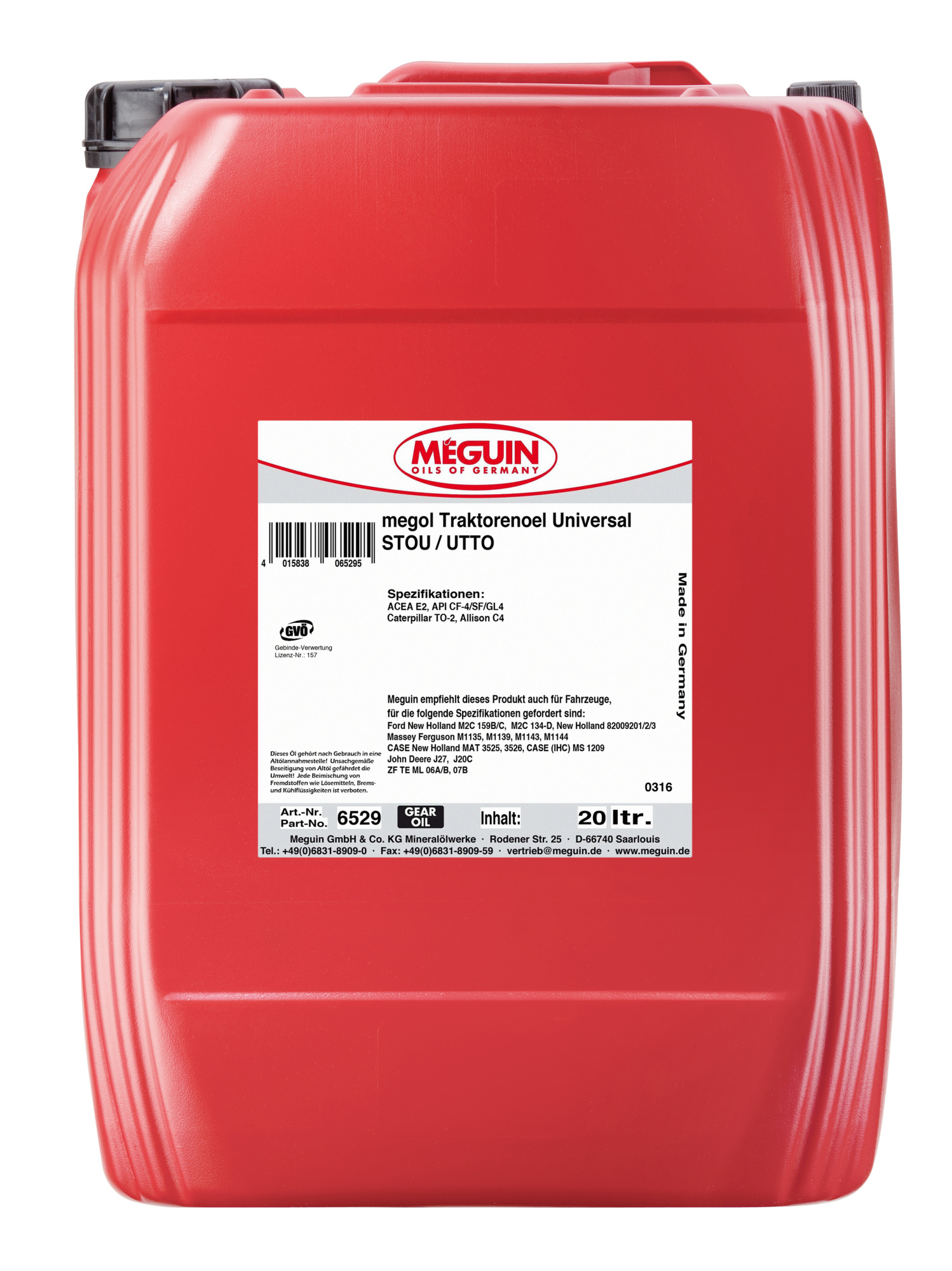 Минеральное трансмиссионное масло для тракторов Megol Traktorenoel Universal STOU/UTTO 10W-30