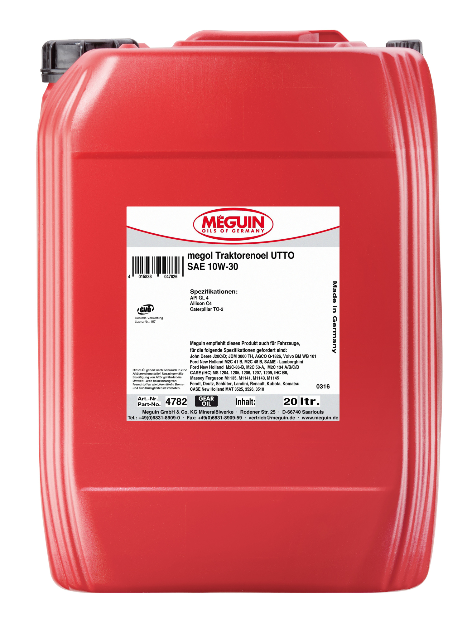 Минеральное трансмиссионное масло для тракторов Megol Traktorenoel UTTO 10W-30